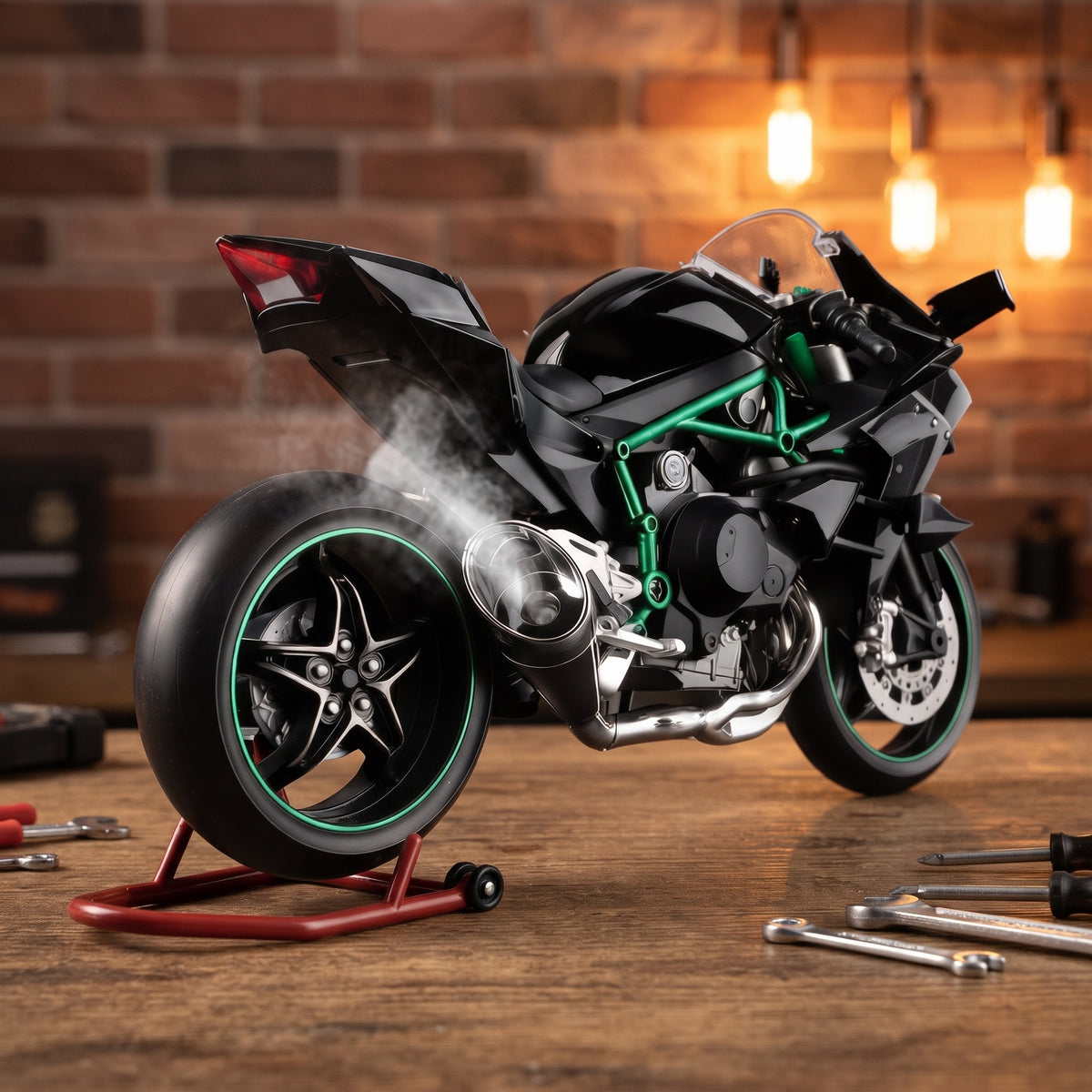 Storm R Hyperbike – jemná mlha z výfuku, model 1:9